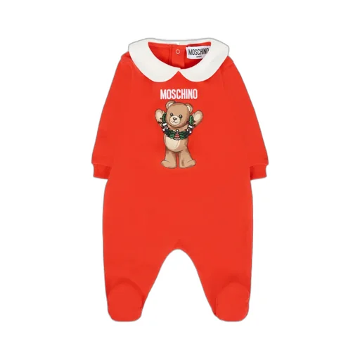 Teddy-Print Peter Pan-Collar Pajama