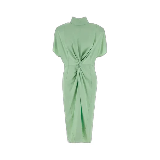 Stella Mccartney Cap-Sleeve Halterneck Twist Midi Dress