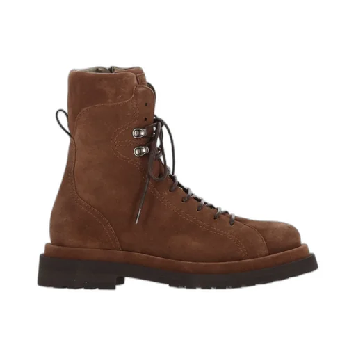Brunello Cucinelli Round Toe Lace-Up Boots