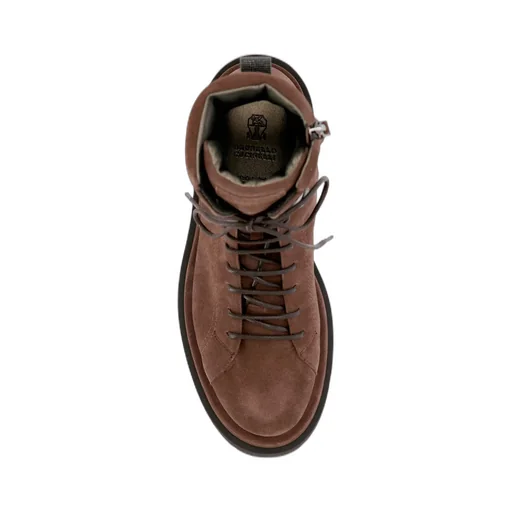 Brunello Cucinelli Round Toe Lace-Up Boots