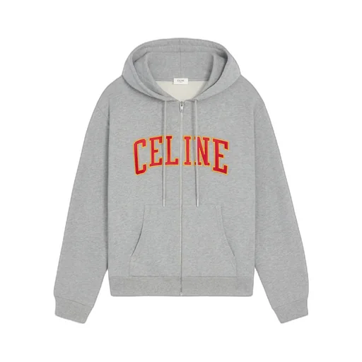 Loose Zip Up Hoodie In Cotton Fleece
