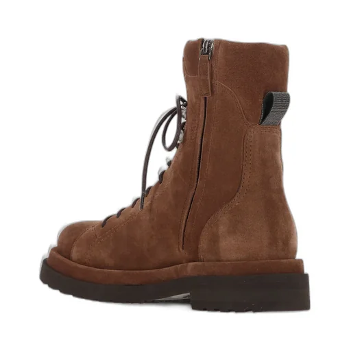 Brunello Cucinelli Round Toe Lace-Up Boots