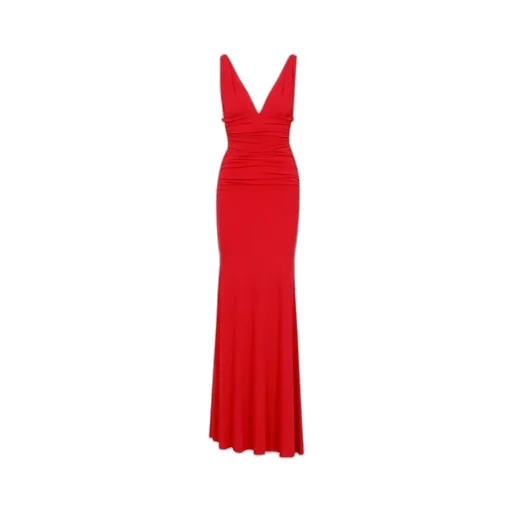 Pleated Detail Long Dress