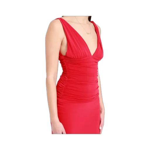 Pleated Detail Long Dress