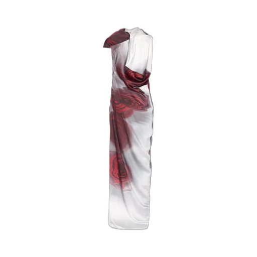 Jean Paul Gaultier Rose Printed Draped Dress