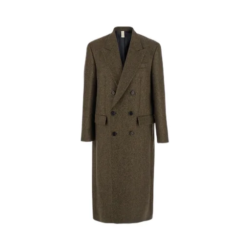 Sunflower Herringbone Double-Breasted Coat