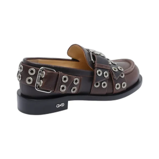 Mach & Mach Eyelet Round Toe Loafers