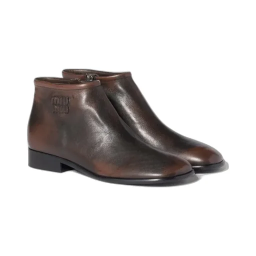 Fumé Leather Booties
