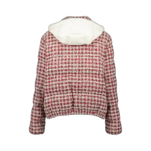 Andronne Tweed Hooded Short Down Jacket