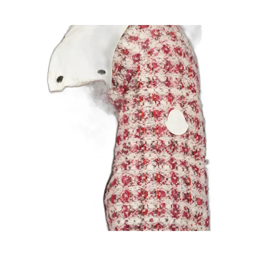 Andronne Tweed Hooded Short Down Jacket
