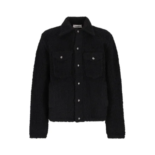 Textured Button-Fastening Shirt Jacket