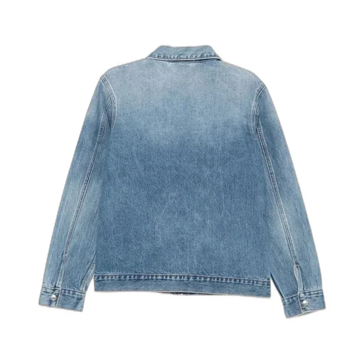 Zip-Up Long-Sleeved Denim Jacket