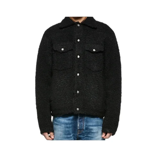 Textured Button-Fastening Shirt Jacket