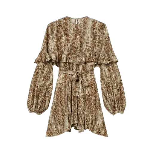 Ruffle-Detail Animal-Print Dress