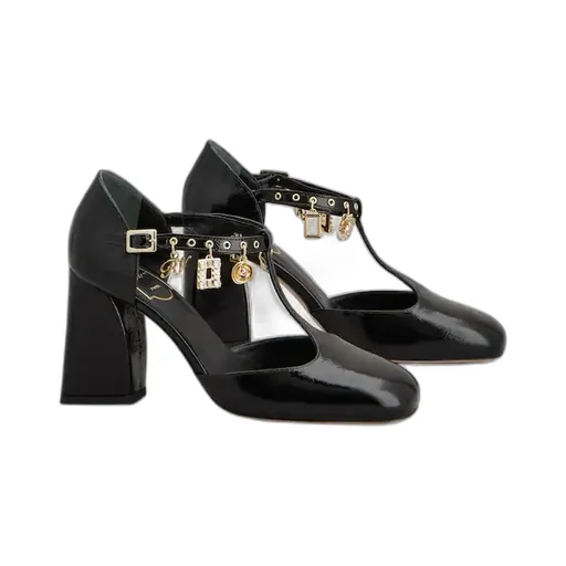 85Mm Leather Heeled Pumps