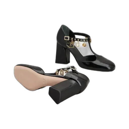 85Mm Leather Heeled Pumps
