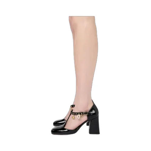 85Mm Leather Heeled Pumps