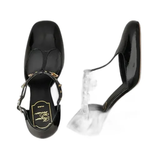 85Mm Leather Heeled Pumps