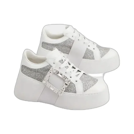 Roger Vivier Embellished Lace-Up Sneakers