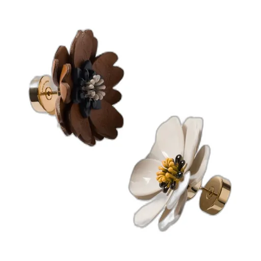 Metal And Leather Earrings