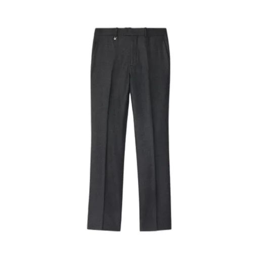 Check Wool Cashmere Tailored Trousers