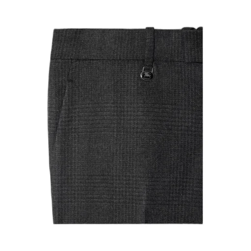 Check Wool Cashmere Tailored Trousers