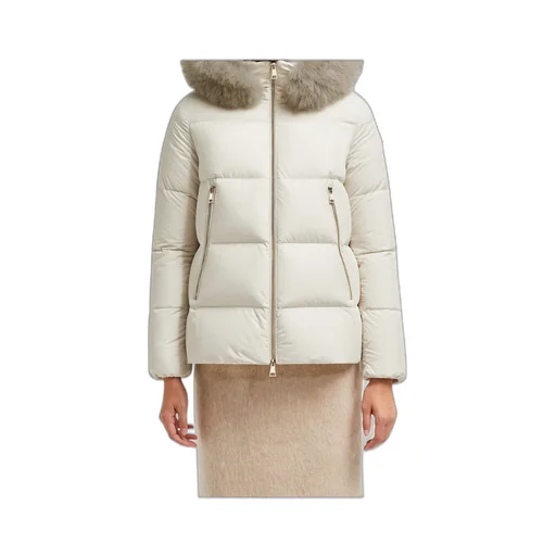 Laichefur Hooded Shearling-Trimmed Short Down Jacket