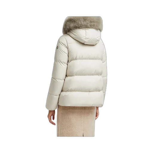 Laichefur Hooded Shearling-Trimmed Short Down Jacket