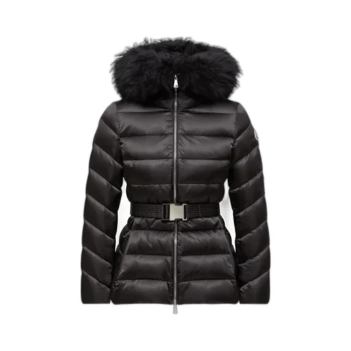 Moncler Cupidone Hooded Shearling-Trimmed Short Padded Jacket