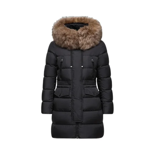 Aphroti Hooded Shearling-Trimmed Long Down Jacket