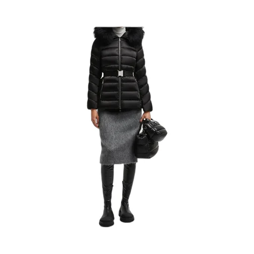 Moncler Cupidone Hooded Shearling-Trimmed Short Padded Jacket