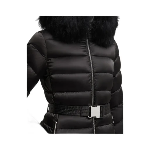 Moncler Cupidone Hooded Shearling-Trimmed Short Padded Jacket