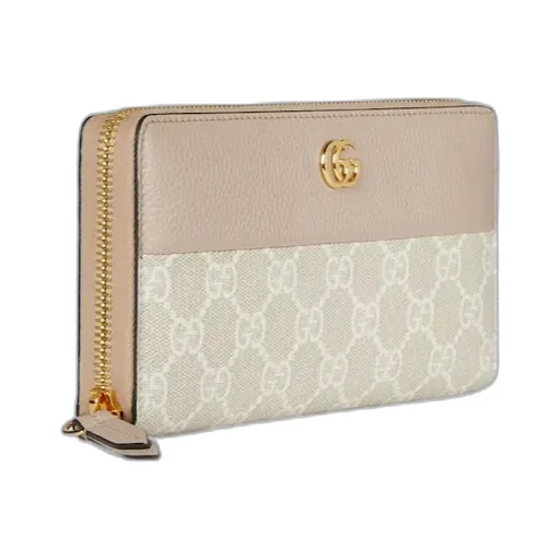 Bi-Color Gg Marmont Zip Around Wallet