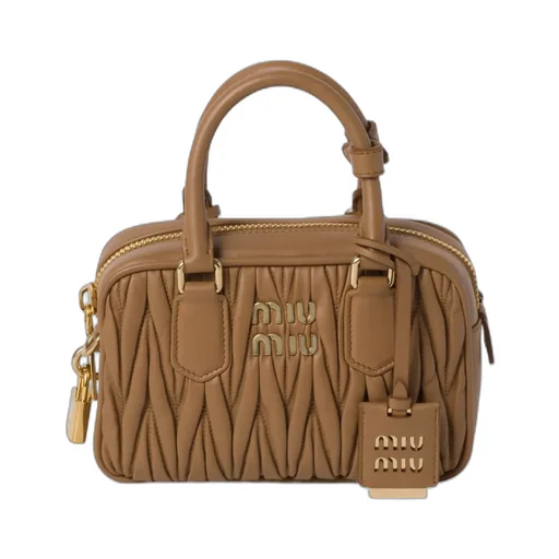 Miu Miu Matelassé Logo Lettering Tote Bag