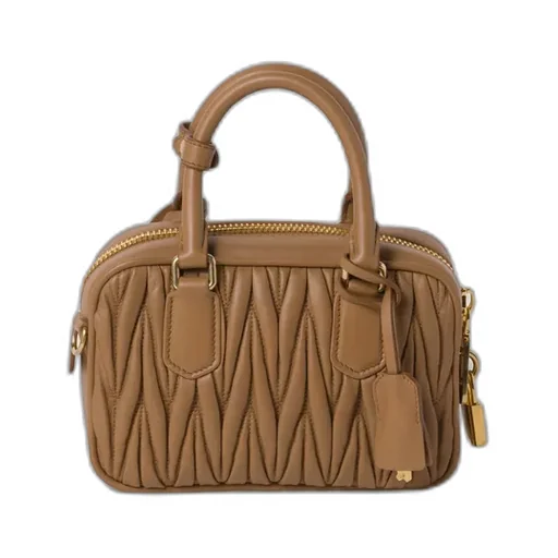 Miu Miu Matelassé Logo Lettering Tote Bag