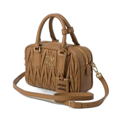 Miu Miu Matelassé Logo Lettering Tote Bag