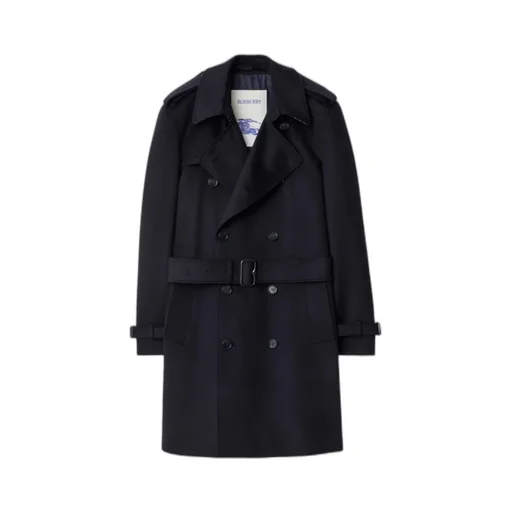 Burberry Double Breasted Belted Mid-Length Trench Coat