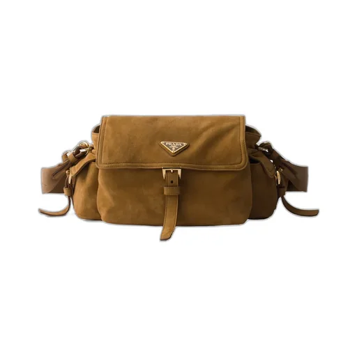 Prada Explore Medium Suede Shoulder Bag