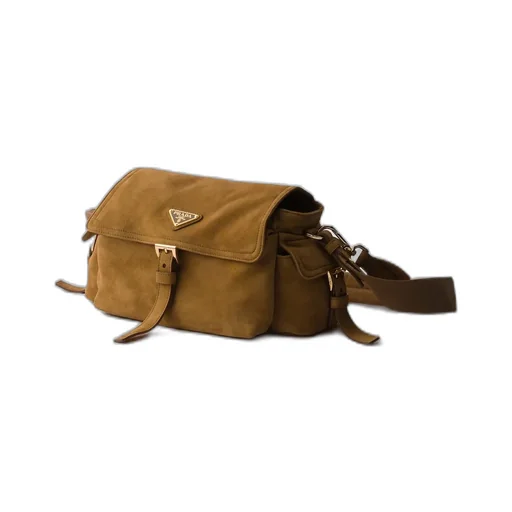 Prada Explore Medium Suede Shoulder Bag