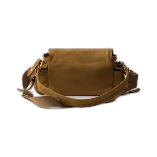 Prada Explore Medium Suede Shoulder Bag