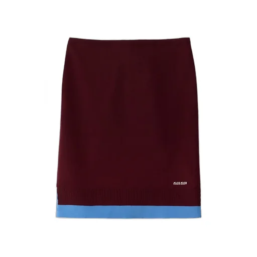 Embroidered-Logo Split Midi Skirt