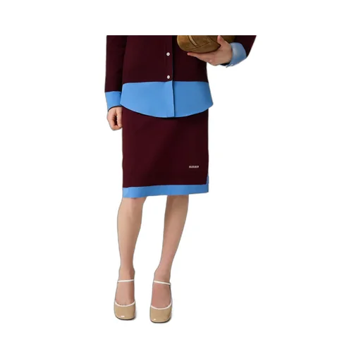 Embroidered-Logo Split Midi Skirt