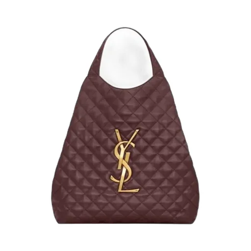 Saint Laurent Icare Logo Plaque Quilted Tote Bag