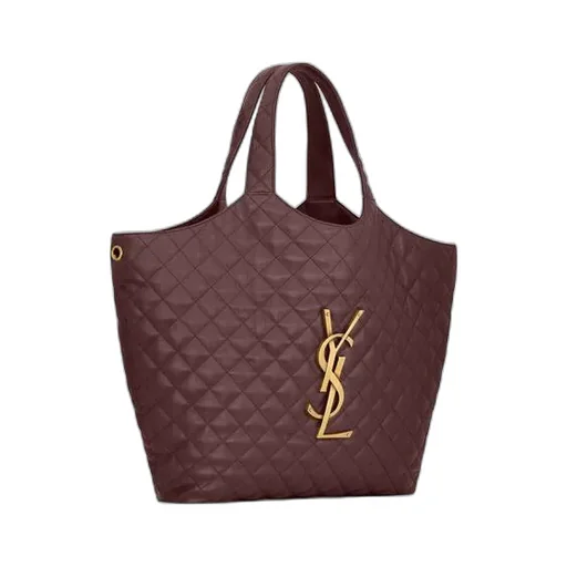 Saint Laurent Icare Logo Plaque Quilted Tote Bag