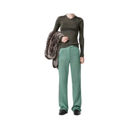 Miu Miu Lurex-Detailed V-Neck Jumper