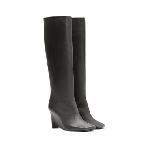 Ami Paris Bicolor Wedge Knee-High Boots