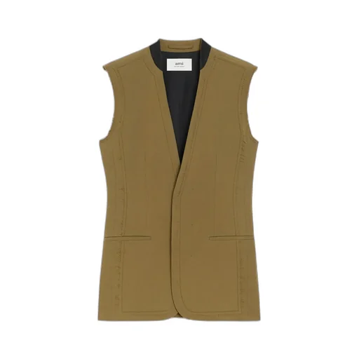 Green Wool Sleeveless Jacket