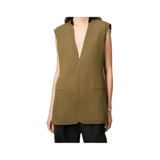 Green Wool Sleeveless Jacket