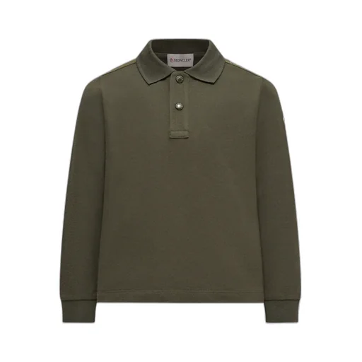 Moncler Enfant Logo Patch Long-Sleeved Polo Shirt