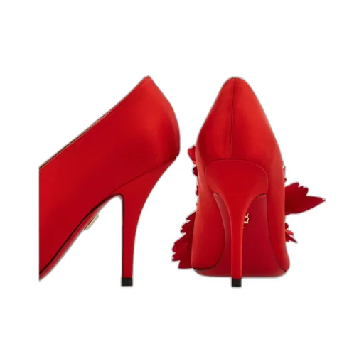 Flower Embellished High Heel Pump